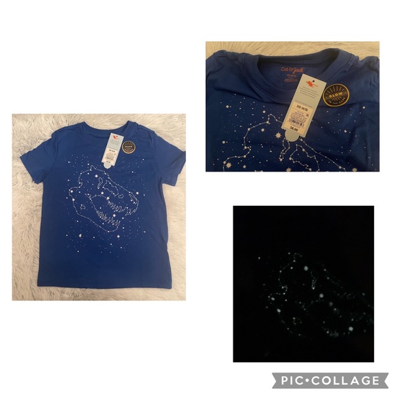 Cat & Jack Shirts & Tops Nwt Xs Dino Stars Glow In The Dark Cat Jack Xs Blue Poshmark